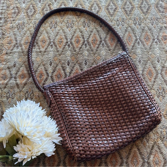 CEM Handbags - CEM Vintage Woven Structured Leather Brazilian Shoulder